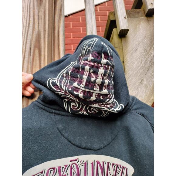 Ecko Unltd Vintage Y2K Hoodie Embroidered Skater Cyber Mall Goth XL Graffiti - Picture 3 of 10